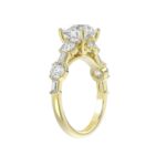 LADIES RING 3CT ROUND/BAGUETTE DIAMOND 14K YELLOW GOLD (CENTER STONE ROUND DIAMOND 2.00CT) - Image 3