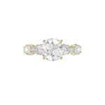LADIES RING 3CT ROUND/BAGUETTE DIAMOND 14K YELLOW GOLD (CENTER STONE ROUND DIAMOND 2.00CT) - Image 5