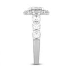 LADIES RING 3CT ROUND/OVAL DIAMOND 14K WHITE GOLD (CENTER STONE OVAL DIAMOND 1CT ) - Image 3