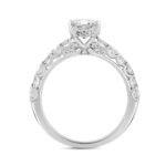 LADIES RING 3CT ROUND/OVAL/BAGUETTE/EMERALD DIAMOND 14K WHITE GOLD (CENTER STONE OVAL DIAMOND 2.00CT) - Image 2