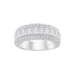 LADIES RING 3CT ROUND/PRINCESS DIAMOND 14K WHITE GOLD