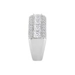 LADIES RING 3CT ROUND/PRINCESS DIAMOND 14K WHITE GOLD - Image 3