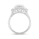 LADIES RING 3CT ROUND/TRAPEZOID DIAMOND 14K WHITE GOLD (CENTER STONE ROUND DIAMOND 2CT ) - Image 2