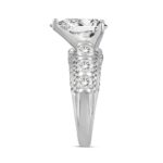 LADIES RING 4 1/2CT ROUND/PEAR DIAMOND 14K WHITE GOLD (CENTER STONE PEAR DIAMOND 3CT ) - Image 3
