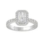 LADIES RING 4.00CT ROUND DIAMOND 18K WHITE GOLD (CENTER STONE RADIANT DIAMOND 3CT )