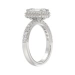 LADIES RING 4.00CT ROUND DIAMOND 18K WHITE GOLD (CENTER STONE RADIANT DIAMOND 3CT ) - Image 2
