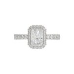 LADIES RING 4.00CT ROUND DIAMOND 18K WHITE GOLD (CENTER STONE RADIANT DIAMOND 3CT ) - Image 5