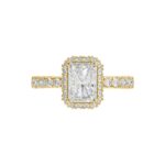 LADIES RING 4.00CT ROUND DIAMOND 18K YELLOW GOLD (CENTER STONE RADIANT DIAMOND 3CT ) - Image 5