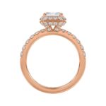 LADIES RING 4.00CT ROUND/EMERALD DIAMOND 14K ROSE GOLD (CENTER STONE EMERALD DIAMOND 3.00CT) - Image 2