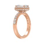 LADIES RING 4.00CT ROUND/EMERALD DIAMOND 14K ROSE GOLD (CENTER STONE EMERALD DIAMOND 3.00CT) - Image 3