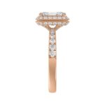 LADIES RING 4.00CT ROUND/EMERALD DIAMOND 14K ROSE GOLD (CENTER STONE EMERALD DIAMOND 3.00CT) - Image 4