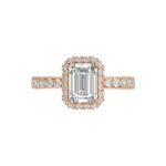 LADIES RING 4.00CT ROUND/EMERALD DIAMOND 14K ROSE GOLD (CENTER STONE EMERALD DIAMOND 3.00CT) - Image 5