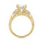 LADIES RING 4CT ROUND/CUSHION DIAMOND 14K YELLOW GOLD (CENTER STONE CUSHION DIAMOND 3CT ) - Image 2