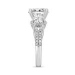 LADIES RING 4CT ROUND/OVAL DIAMOND 14K WHITE GOLD (CENTER STONE OVAL DIAMOND 3CT ) - Image 3