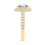 LADIES RING 4CT ROUND/OVAL DIAMOND 14K YELLOW GOLD (CENTER STONE OVAL DIAMOND 3CT ) - Image 3