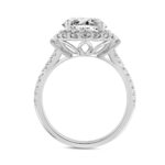 LADIES RING 4CT ROUND/OVAL/EMERALD DIAMOND 14K WHITE GOLD (CENTER STONE OVAL DIAMOND 3CT ) - Image 2