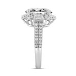 LADIES RING 4CT ROUND/OVAL/EMERALD DIAMOND 14K WHITE GOLD (CENTER STONE OVAL DIAMOND 3CT ) - Image 3