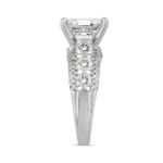 LADIES RING 5 1/2CT ROUND/CUSHION DIAMOND 14K WHITE GOLD (CENTER STONE CUSHION DIAMOND 4CT ) - Image 3