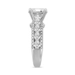 LADIES RING 5 1/4CT ROUND/CUSHION DIAMOND 14K WHITE GOLD (CENTER STONE CUSHION DIAMOND 4CT ) - Image 3