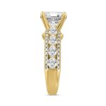 LADIES RING 5 1/4CT ROUND/CUSHION DIAMOND 14K YELLOW GOLD (CENTER STONE CUSHION DIAMOND 4CT ) - Image 3