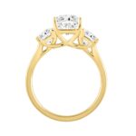 LADIES RING 5CT EMERALD DIAMOND 14K YELLOW GOLD (CENTER STONE EMERALD DIAMOND 3CT ) - Image 2