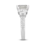 LADIES RING 5CT ROUND/PRINCESS/EMERALD DIAMOND 14K WHITE GOLD (CENTER STONE EMERALD DIAMOND 3CT ) - Image 3