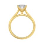 LADIES SOLITAIRE RING 1 1/2CT PRINCESS DIAMOND 14K YELLOW GOLD - Image 2