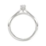 LADIES SOLITAIRE RING 1/2CT PEAR DIAMOND 18K WHITE GOLD - Image 2