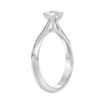 LADIES SOLITAIRE RING 1/2CT PEAR DIAMOND 18K WHITE GOLD - Image 3