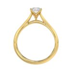 LADIES SOLITAIRE RING 1/2CT PRINCESS DIAMOND 14K YELLOW GOLD - Image 2