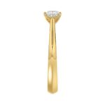 LADIES SOLITAIRE RING 1/2CT PRINCESS DIAMOND 14K YELLOW GOLD - Image 4