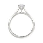 LADIES SOLITAIRE RING 1/2CT PRINCESS DIAMOND 18K WHITE GOLD - Image 2