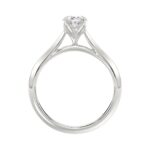 LADIES SOLITAIRE RING 1CT OVAL DIAMOND 14K WHITE GOLD - Image 2