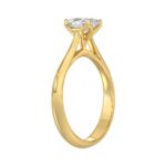 LADIES SOLITAIRE RING 1CT OVAL DIAMOND 14K YELLOW GOLD - Image 3