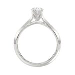 LADIES SOLITAIRE RING 1CT PEAR DIAMOND 14K WHITE GOLD - Image 2