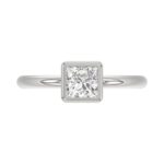 LADIES SOLITAIRE RING 1CT PRINCESS DIAMOND 14K WHITE GOLD (CENTER STONE PRINCESS DIAMOND 1CT ) - Image 5