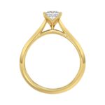 LADIES SOLITAIRE RING 1CT PRINCESS DIAMOND 14K YELLOW GOLD - Image 2
