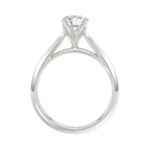 LADIES SOLITAIRE RING 1CT ROUND DIAMOND 14K WHITE GOLD - Image 2