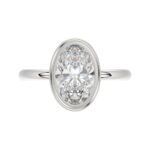 LADIES SOLITAIRE RING 3CT OVAL DIAMOND 14K WHITE GOLD (CENTER STONE OVAL DIAMOND 3CT ) - Image 5