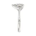 LADIES SOLITAIRE RING 3CT PEAR DIAMOND 14K WHITE GOLD - Image 4