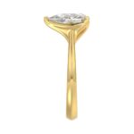 LADIES SOLITAIRE RING 3CT PEAR DIAMOND 14K YELLOW GOLD - Image 4