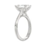 LADIES SOLITAIRE RING 4CT EMERALD DIAMOND 14K WHITE GOLD - Image 3