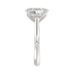 LADIES SOLITAIRE RING 4CT OVAL DIAMOND 14K WHITE GOLD - Image 4