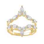 LADIES WRAP RING 1 1/4CT ROUND/MARQUISE 14K YELLOW GOLD
