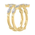 LADIES WRAP RING 1 1/4CT ROUND/MARQUISE 14K YELLOW GOLD - Image 3