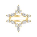 LADIES WRAP RING 1 1/4CT ROUND/MARQUISE 14K YELLOW GOLD - Image 5