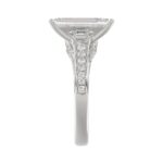 Luxury 14K White Gold Ladies Diamond Ring 4.00CT Round, Emerald & Baguette Diamonds with 3.00CT Emerald  Center stone (Color F-G -Clarity VS1/VS2) - Image 3