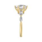 Luxury 14K Yellow Gold  Bridal Ring for Ladies 3 3/4CT Round & Marquise Cut Diamonds 3.00CT Round Center stone (Color F-G -Clarity VS1/VS2) - Image 4