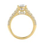 Luxury 14K Yellow Gold Ladies Diamond Ring 2 3/4CT Round Pear & Baguette Diamonds with 2.00CT  Pear  Center stone (Color F-G -Clarity VS1/VS2) - Image 2
