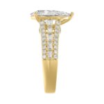 Luxury 14K Yellow Gold Ladies Diamond Ring 2 3/4CT Round Pear & Baguette Diamonds with 2.00CT  Pear  Center stone (Color F-G -Clarity VS1/VS2) - Image 3
